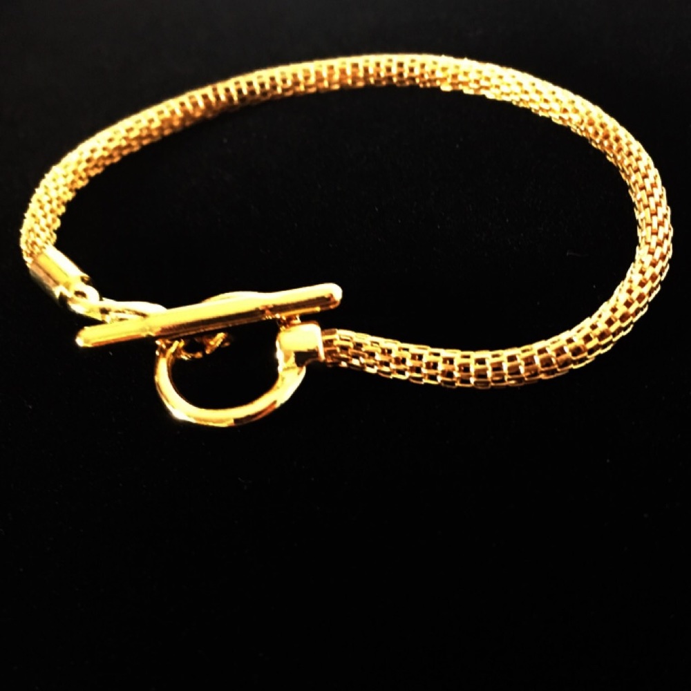 🔥NWT Highly Polished Gold Chain Charm Bracelet